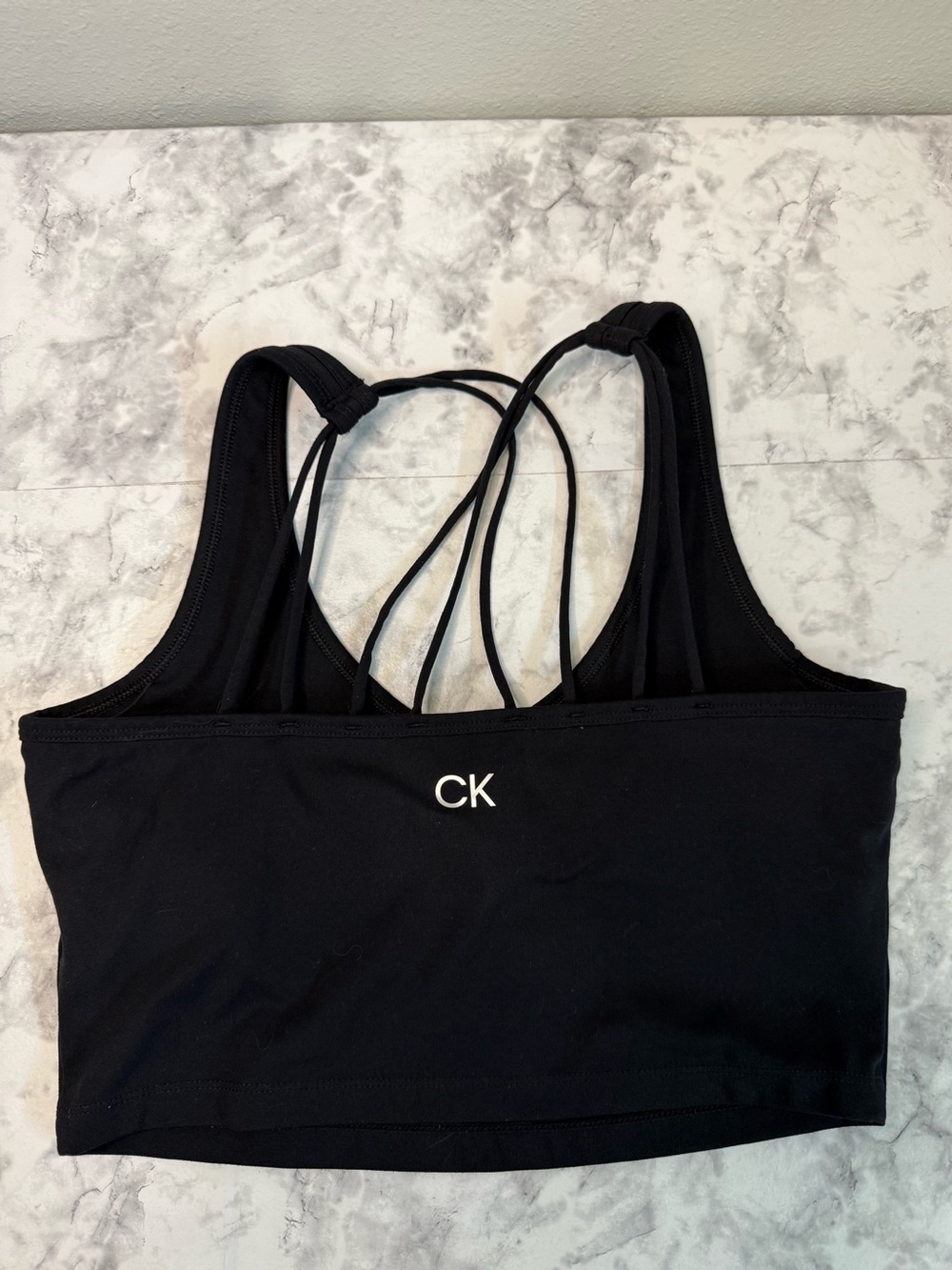 Calvin Klein Performance Stappy Style Cropped Athletic Women's Top M Black